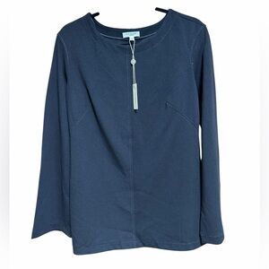 Max Studio Dark Blue Long Sleeve Top